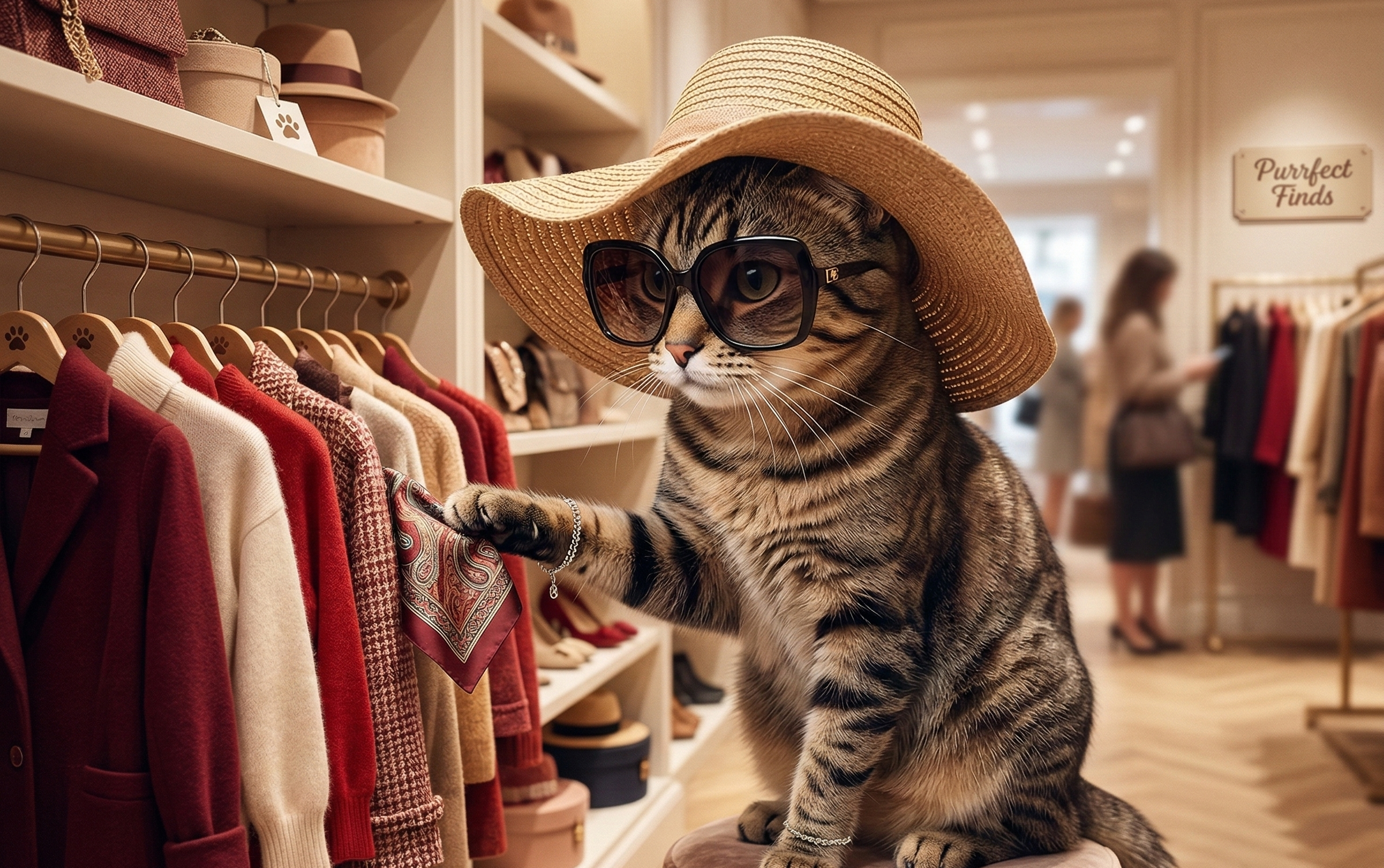Cat shopping for merch